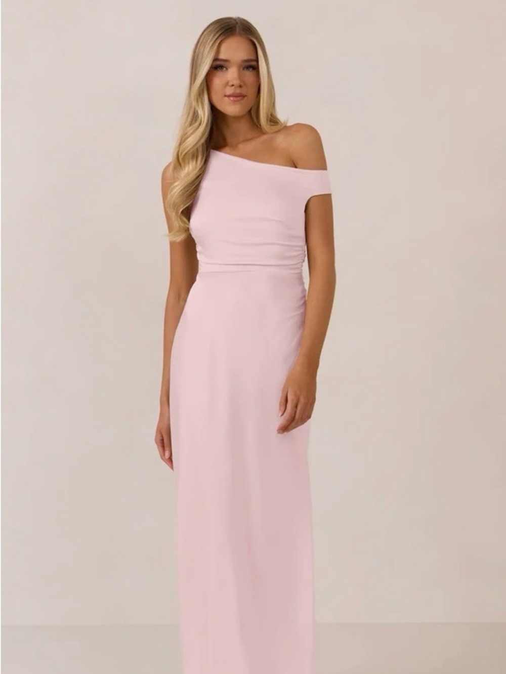 Park & Fifth Blush Pink Satin Cowl Maxi Dress